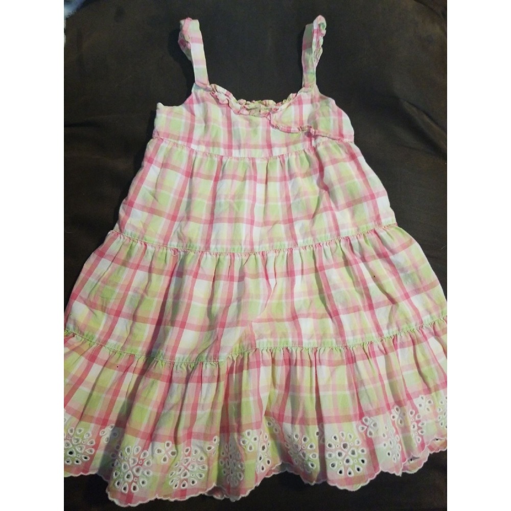 Janie and Jack eyelet dress plaid 2t
